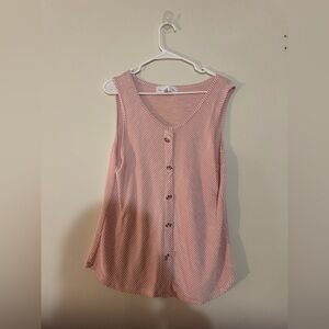 French Laundry Pink and White Striped Tank Top